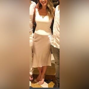 Vince Satin Skirt Ivory - Size Small Worn Once